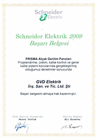 Schneider Electric Honor Certificate