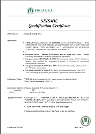 Seismic Test Certificate