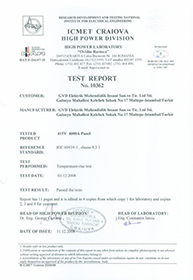 Type Test IEC 60439-1 Temperature Rise Test Report