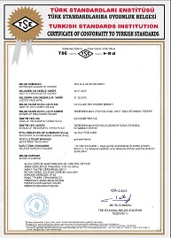 TSE - Turkish Standards Conformity Certificate